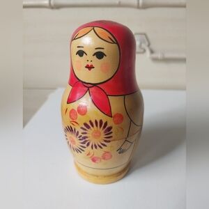 VTG Russian Wooden Matryoshka nesting Dolls Babushka birch 6 pc